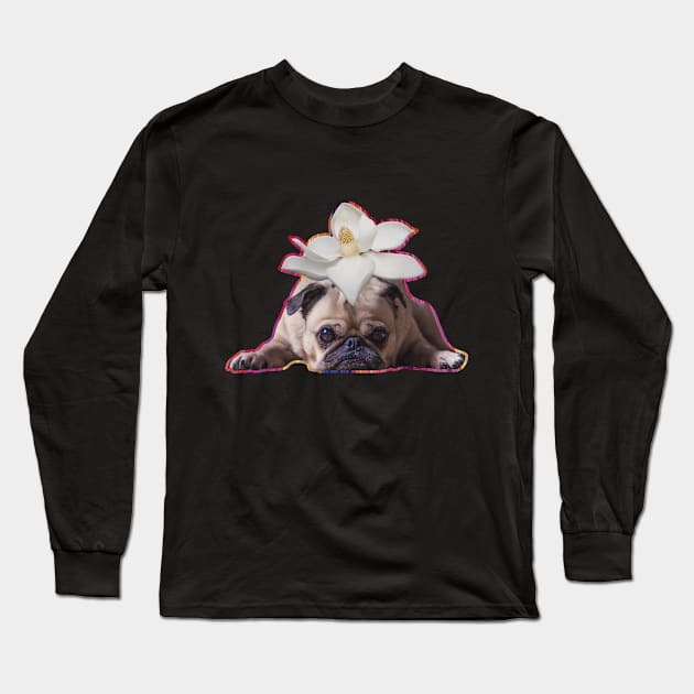 Flower pug Long Sleeve T-Shirt by FreshTeas